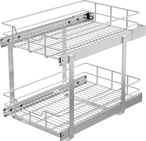 Vista 13 de Organizador de gabinete extraíble de 9 pulgadas de ancho x 17 pulgadas de profundidad, cajones deslizantes para organizadores de cocina