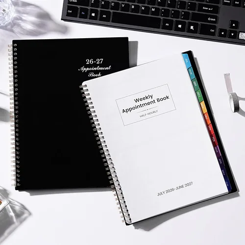 Vista 9 de Libro de citas 2026 – Agenda 2026, enero 2026 – diciembre 2026, 9" x 11", agenda diaria por horas 2026, intervalo de media hora (30 minutos)