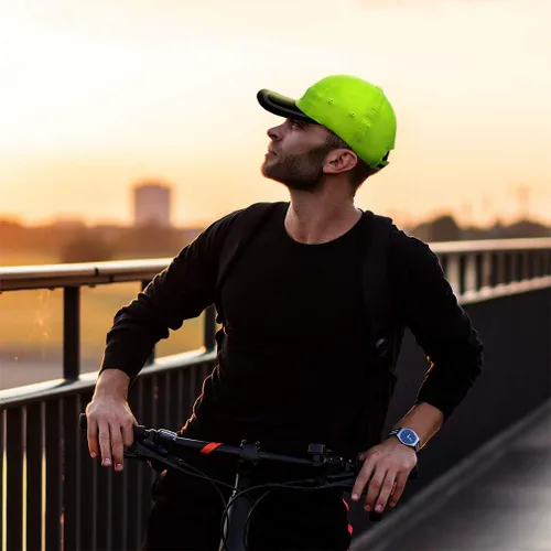 Vista 4 de Custom Reflective Running Hat Alien Conspiracy Green Embroidery Polyester