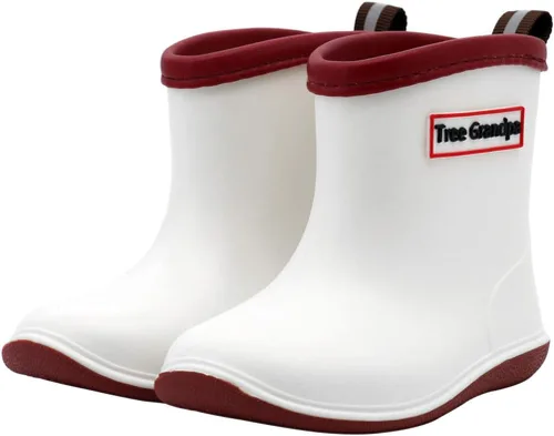 Vista 15 de Botas de lluvia para bebés, botas de lluvia cortas para niños pequeños, fáciles de poner, ligeras e impermeables Azul