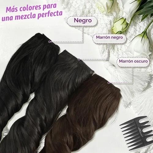 Vista 6 de BARSDAR 24 Inch Synthetic Layered Loose Wavy Black Clip in Hair Extensions