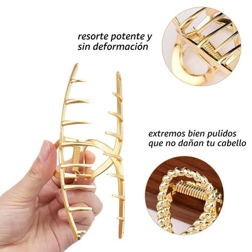 Vista 6 de Mehayi 3 pinzas de metal grandes para cabello grueso y pesado, agarre fuerte, agarre grande, antideslizante, pinza de mandíbula para cabello largo