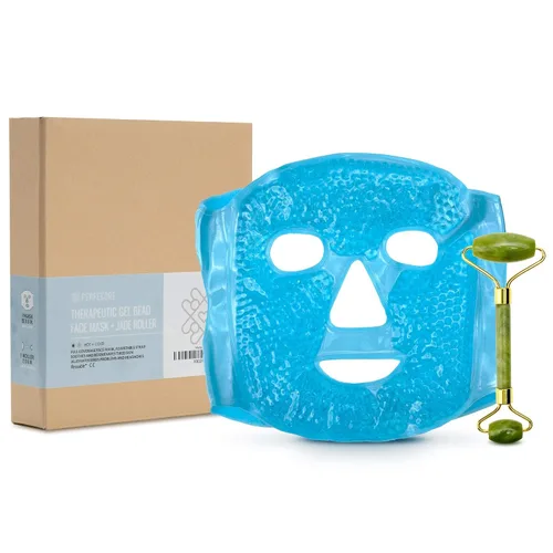 Vista 8 de Máscara facial de hielo + rodillo de jade, herramienta de masaje facial y cuello de belleza, rodillo facial de piedra y juego de máscara facial
