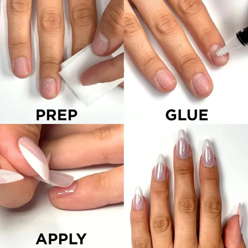 Vista 4 de GOLD VIBES - Uñas a presión de Lavaa Beauty Punta dorada con purpurina degradada Ataúd extra largas Vibes de oro