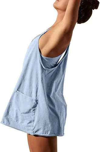 Vista 3 de Vestido de tenis para mujer FP Dupes Hot Shot Mini vestido enterizo de gran tamaño con bolsillos, pantalones cortos integrados gratuitos para verano