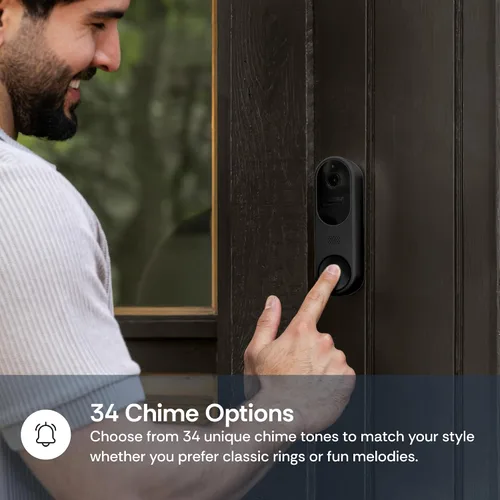 Vista 3 de Luna Doorbell Cámara inalámbrica, detección de paquetes y humanos AI, alertas instantáneas, visión nocturna, audio de 2 vías, alimentación por