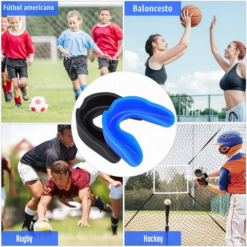 Vista 7 de 10 protectores bucales deportivos, protección bucal atlética para niños