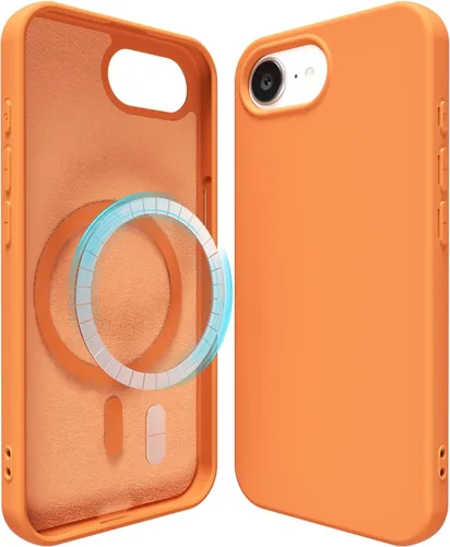 Vista 173 de oakxco Funda de silicona para iPhone 12 Pro Max, magnética, compatible con carga inalámbrica Magsafe, cubierta protectora de goma suave y delgada