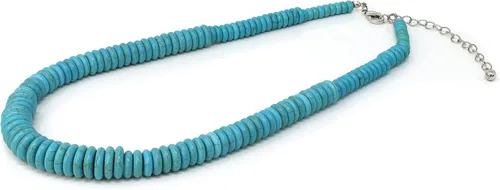 Vista 2 de Elosee Collar de cuentas de disco graduado turquesa azul de 18 pulgadas, Gema, Turquesa
