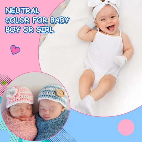 Vista 3 de 12 pares de guantes prematuros para niñas y niños prematuros, guantes prematuros para bebés prematuros para recién nacidos y niños pequeños
