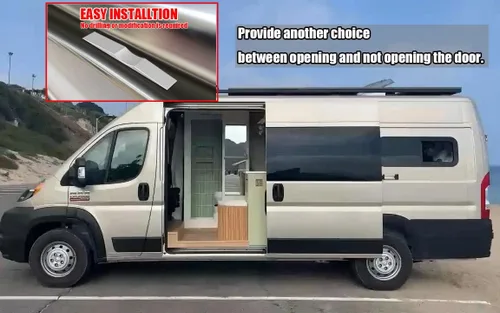 Vista 4 de Midway - Kit de tope de puerta para furgoneta RV compatible con Sprinter, Ford Transit, Ram ProMaster Conversiones Tope de puerta corredera