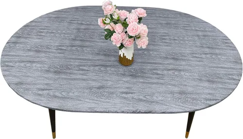 Vista 38 de Pioggia Mantel redondo de vinilo ajustable con reverso de franela, mantel elástico, impermeable, a prueba de aceite, mantel de plástico ideal