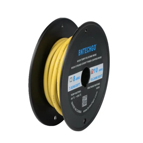 Vista 20 de BNTECHGO Carrete de alambre de silicona calibre 10 de 25 pies, alambre de cobre estañado trenzado de 10 AWG, color azul flexible
