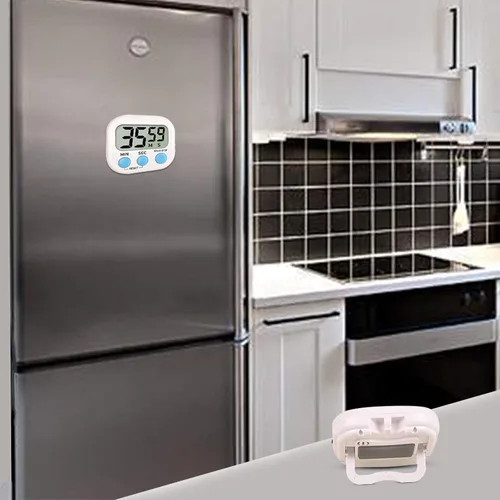 Vista 6 de Temporizador para niños, temporizador de cocina digital, parte trasera magnética, anillo fuerte, soporte para cocinar, aula, baño, profesores