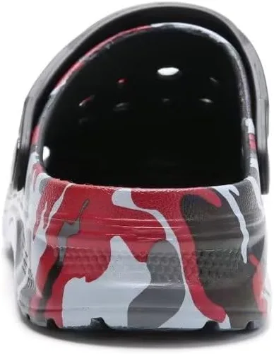 Vista 4 de Zuecos de camuflaje negro para niños y niñas, zapatos de playa para niños, diseño clásico de teñido anudado marmoleado