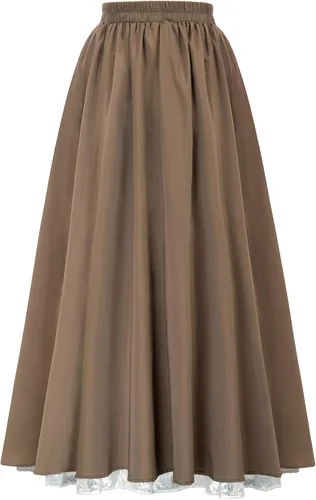 Vista 9 de Scarlet Darkness Maxi Long Skirt for Women Double-Layer Victorian Renaissance Skirts
