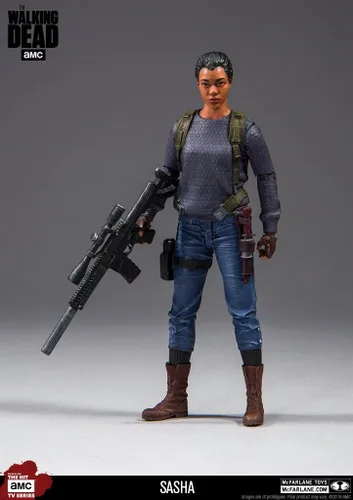 Vista 5 de Walking Dead 14657 TV Sasha Figura de acción, 5 pulgadas