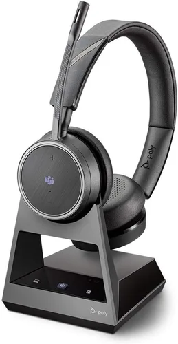 Vista 2 de Plantronics - Voyager 4220 Office con base bidireccional USB-A (Poly) - Auriculares Bluetooth de doble oreja (estéreo) - Conéctate a PC, Mac