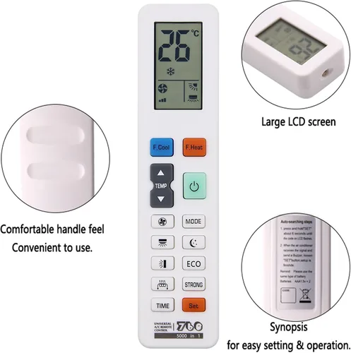 Vista 2 de Riry Aire acondicionado Control remoto LCD universal A/C Control remoto para Midea HITACHI Samsung Daikin Mitsubishi FUJITSU LG Panasonic GREE