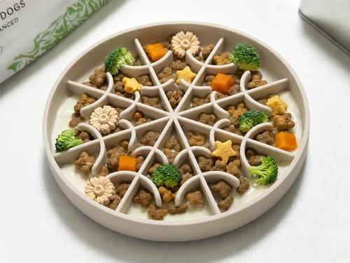 Vista 26 de Cuenco grande de alimentación lenta para perros, bandeja de alimentación de rompecabezas de silicona premium para perros y gatos, cuenco de Cian