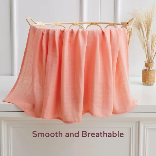 Vista 2 de Momcozy Mantas de muselina para bebé, suaves y sedosas de 47 x 47 pulgadas, mantas transpirables para envolver al recién nacido, para niños y niñas