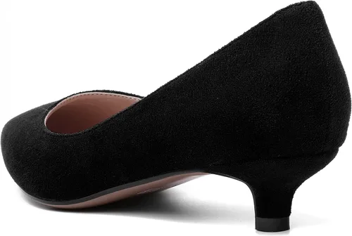 Vista 7 de MOVINSTEPS Zapatos de tacón bajo para mujer, puntera puntiaguda, de gamuza, de moda, de 1.5 pulgadas