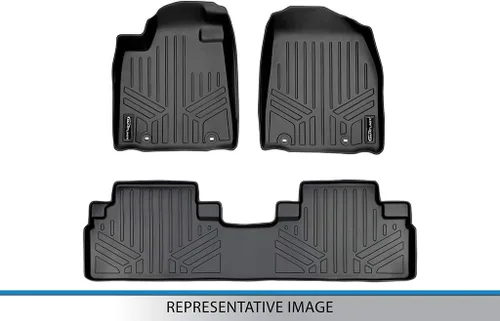 Vista 5 de SMARTLINER Juego de alfombrillas de 2 filas para todo tipo de clima, compatibles con BMW X6 40i 2020-2025