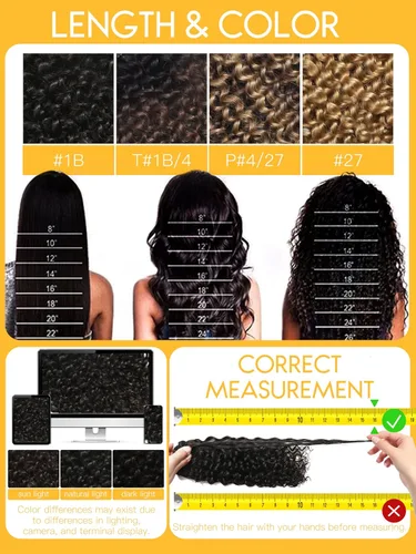 Vista 5 de Caliee - Extensiones de cabello rizado con clip 3B 3C Jerry, extensiones de clip de cabello rizado 14 pulgadas 1B color natural, extensiones