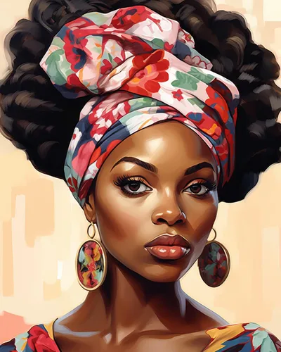 Vista 15 de Tucocoo Kit de pintura africana por números para niñas negras, lienzo de 16 x 20 pulgadas, pintura al óleo para niños, estudiantes, adultos