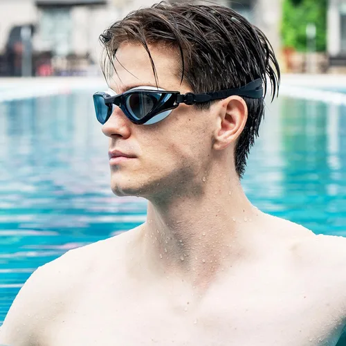 Vista 2 de Gafas de natación, visión súper clara, gafas de natación para adultos, adecuadas para todo tipo de programas de natación Negro Blanco
