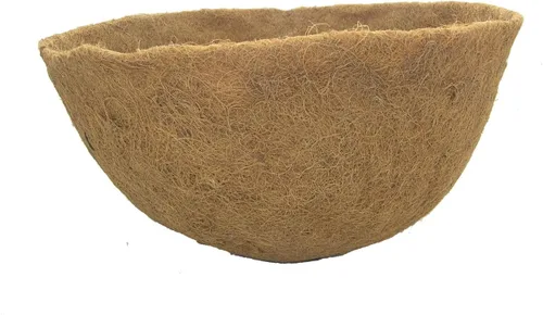 Vista 2 de Forro de coco moldeado redondo de 12 x 8 pulgadas para maceta colgante