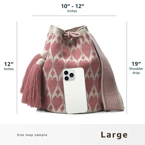 Vista 4 de WYOU Designer Collection Wayuu Bag in Crochet, Large