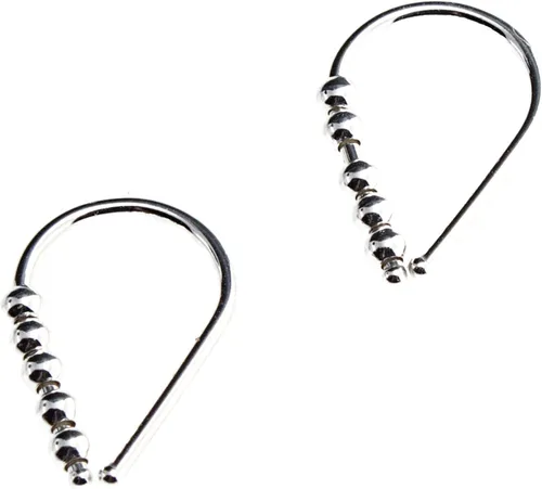 Vista 28 de 13mm de plata de ley 20 GA Aretes de aro invertidos colgantes de lágrima hipoalergénicos ligeros con hilo para mujer
