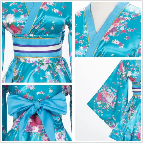 Vista 4 de Elibelle Juego de calcetines de seda plegables de seda para mujer, estilo kimono de anime japonés