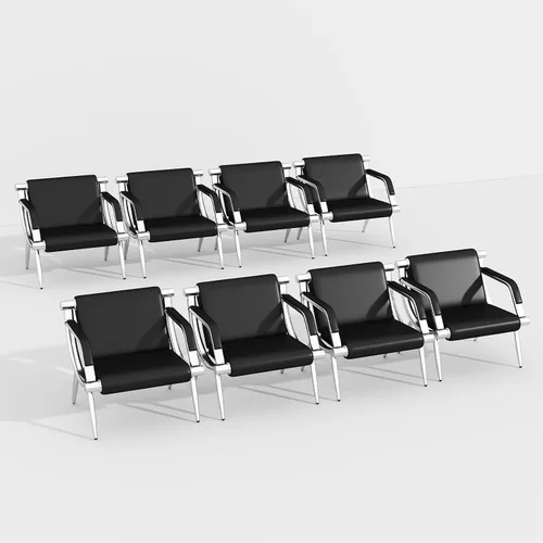 Vista 11 de kinbor Silla de invitados para sala de espera, silla de recepción de oficina de cuero PU, negro