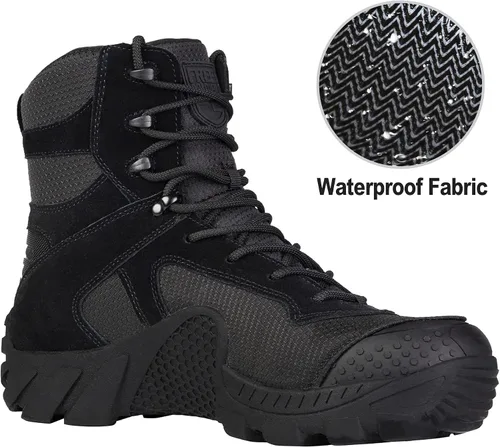 Vista 2 de FREE SOLDIER Men's Waterproof Hiking Boots Military Tactical Boots for Men Outdoor Lightweight Work Boots