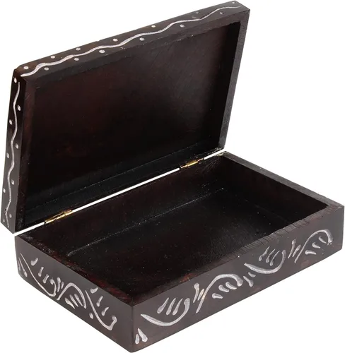 Vista 4 de Árbol de la vida hecho a mano tallado en árbol de la vida joyería decorativa de elefante caja de cartas caja de cartas caja de recuerdos regalo