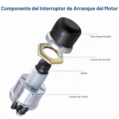 Vista 2 de CarBole Interruptor de arranque de botón momentáneo impermeable 12V 20A