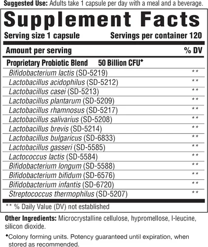 Vista 6 de Innate Response Formulas Flora 50-14 Clinical Strength - Suplemento probiótico con 50 mil millones de UFC - 14 cepas probióticas - Vegano y sin OMG