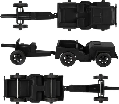 Vista 4 de TimMee Combat Patrol Willys & Artillery - Juego negro de 4 piezas fabricado en Estados Unidos