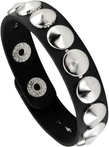 Vista 9 de Manfnee Pulsera gótica punk con remaches de clavos de metal, ajustable C: 3 piezas