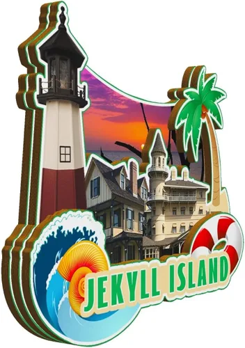 Vista 2 de Jekyll Island Georgia USA - Imán de madera para nevera, monumentos 3D, recuerdos coleccionables, decoración hecha a mano -2664