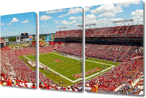 Vista 60 de TUMOVO MetLife Stadium - Decoración de pared de Nueva York, 3 piezas, lienzo, arte de pared para decoración del hogar, juegos de fútbol americano