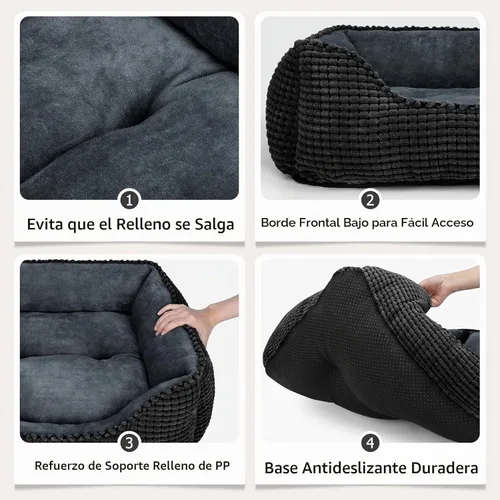 Vista 5 de MIXJOY Cama Ortopédica Rectangular Lavable para Perros Pequeños, Medianos y Grandes, Suave Calmante, Cama Duradera para Cachorros Durmientes Cojín