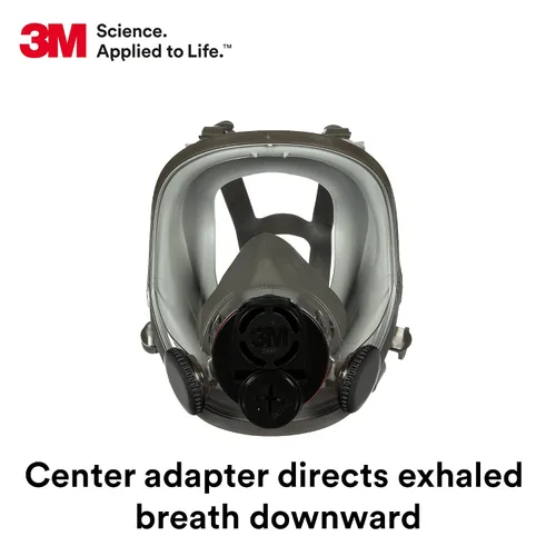 Vista 5 de 3M Respirador reutilizable de pieza completa 6700DIN, NIOSH, protección respiratoria, lente grande, ANSI, ligero, silicona facial, válvula de flujo