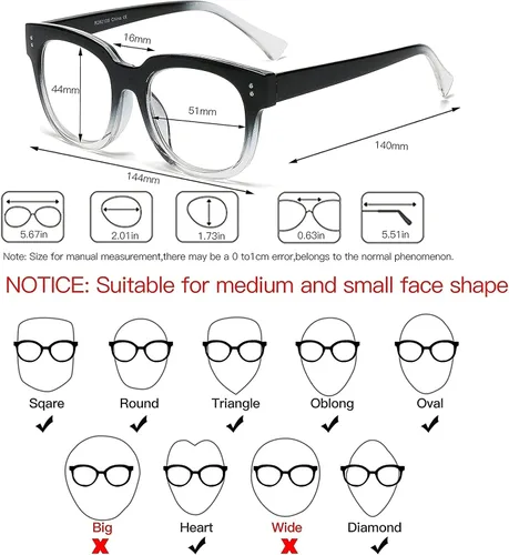 Vista 6 de Bevi Lentes de bloqueo de luz azul, elegantes anteojos de lectura para hombres y mujeres Gris (Gradient Grey)