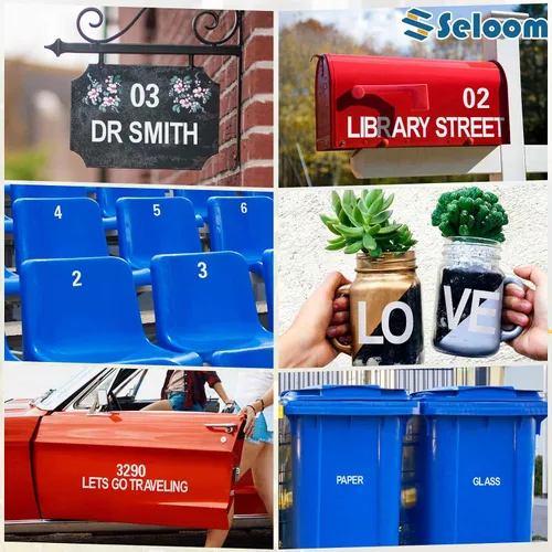 Vista 5 de Seloom 148 PCS Calcomanías de Números Reflectantes para Buzón de 2" para Exteriores, Calcomanías de Números y Letras Blancos, Números de Dirección