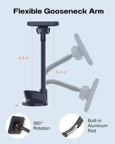 Vista 4 de APPS2Car Soporte magnético para teléfono de coche, compatible con MagSafe, soporte magnético para teléfono para iPhone 17, 16, 15, 14, 13, serie