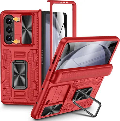 Vista 32 de VEGO Funda para Galaxy Z Fold 4 con Cubierta de Cámara Deslizante y Protección de Bisagra Funda con Protector de Pantalla Soporte Magnético de 360°