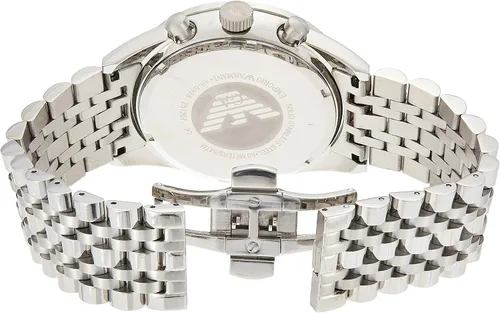 Vista 2 de Emporio Armani Reloj deportivo plateado AR5988 para hombre, Acero inoxidable, Reloj de cuarzo, cronógrafo, movimiento de cuarzo